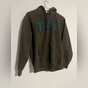 Obey Brown and Yellow Apparel Tag